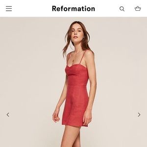 Reformation Audrey dress red us4